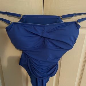 Blue Ralph Lauren one piece rushe’ bathing suit